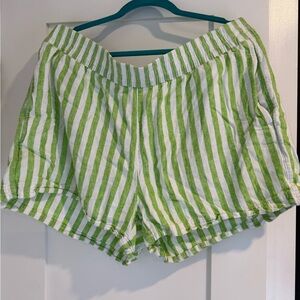 Old Navy Lime and White Striped Shorts